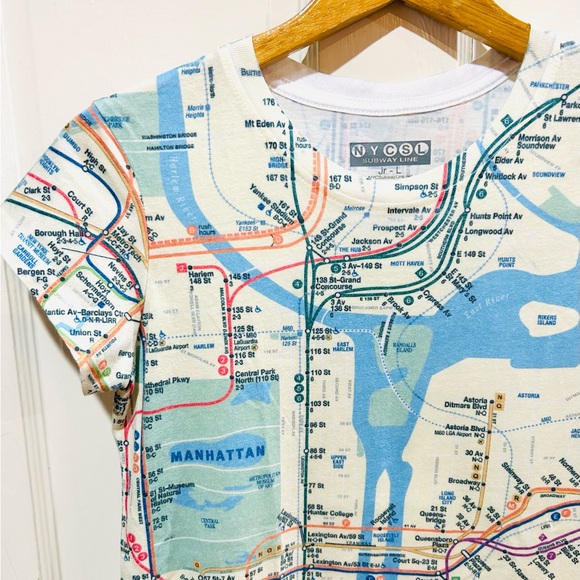 {NYC Subway Line} Authentic Subway Map Fitted T-Shirt | Size X-Small - Picture 1 of 6
